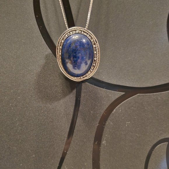LAPIS  LAZULI  STERLING  SILVER  PENDANT - Picture 3 of 8